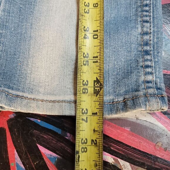 Rue21 Ripped denim jeans with flower lace - woman's size 7/8 - Picture 10 of 13